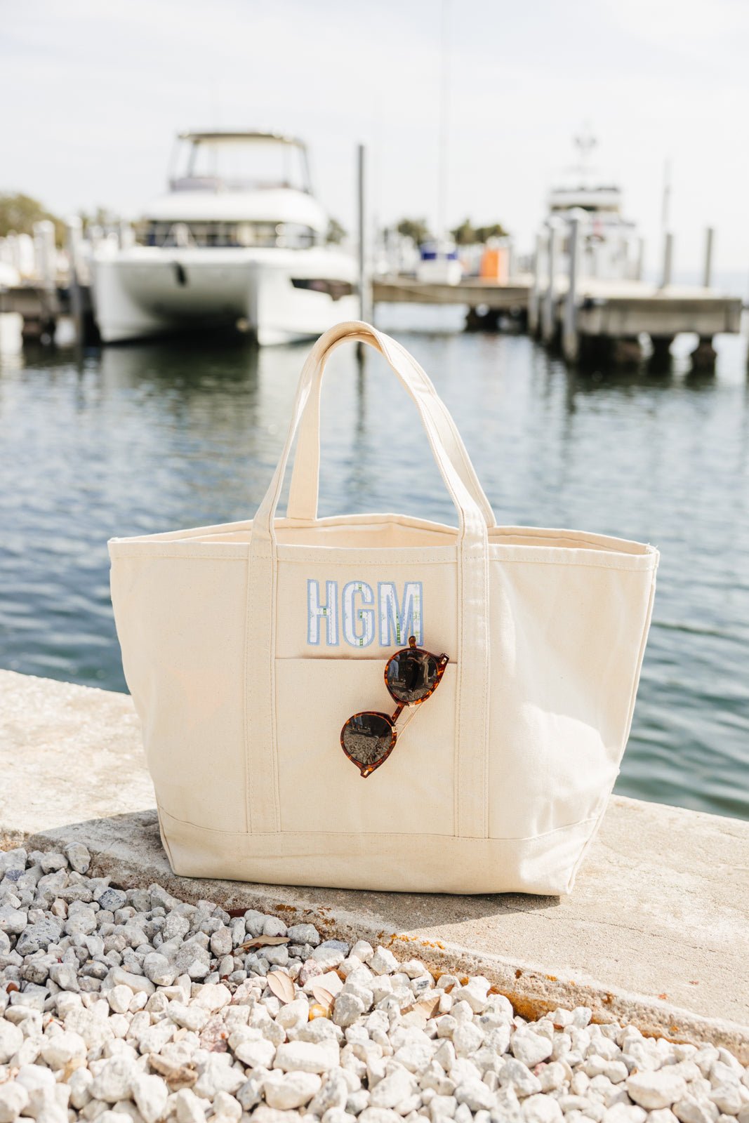 Embroidered Canvas Tote with Applique