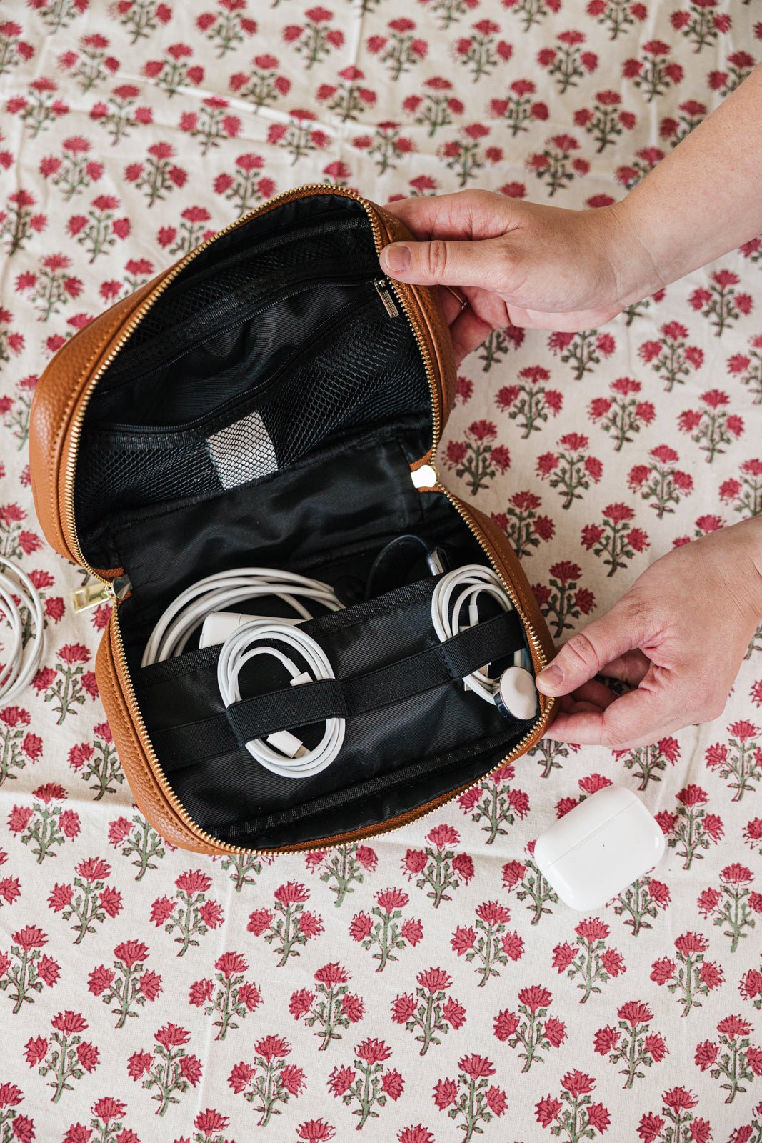 Printed Monogram Travel Tech Case Organizer