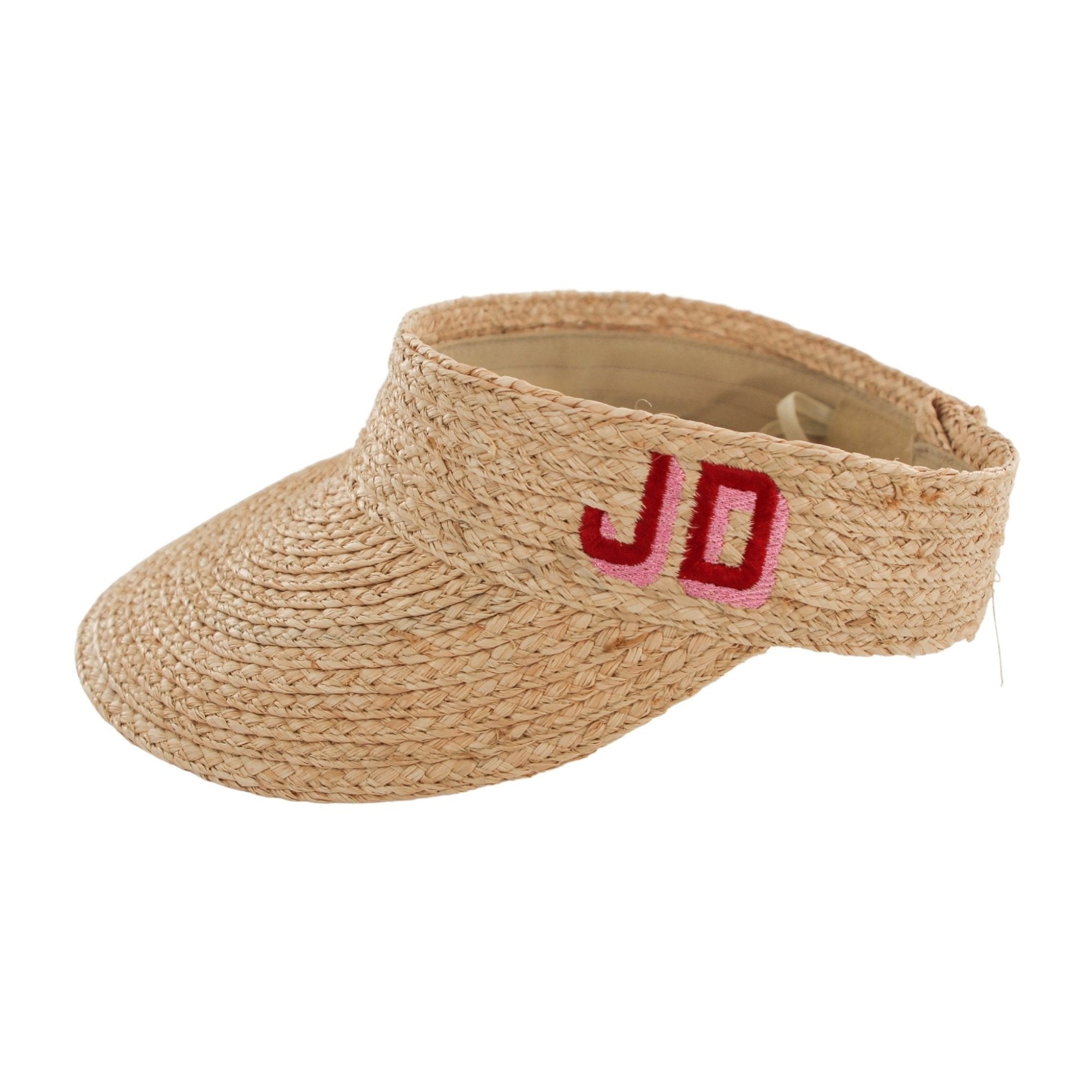 Straw Visor, Embroidered - Sprinkled With Pink #bachelorette #custom #gifts