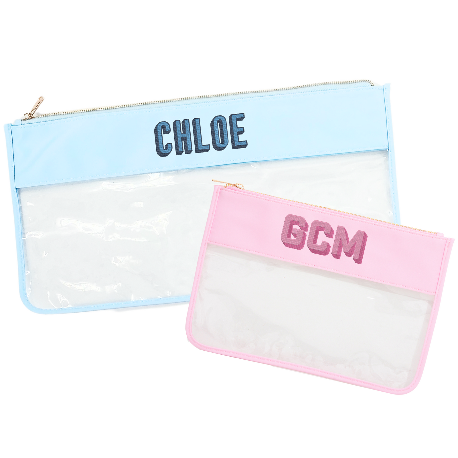 Embroidered Nylon Clear Pouch