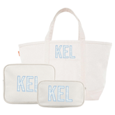 Embroidered Canvas Tote & Pouches with Applique Bundle