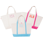 Embroidered Canvas Tote with Applique