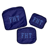 Embroidered Nylon Packing Cubes with Applique (Set of 3)
