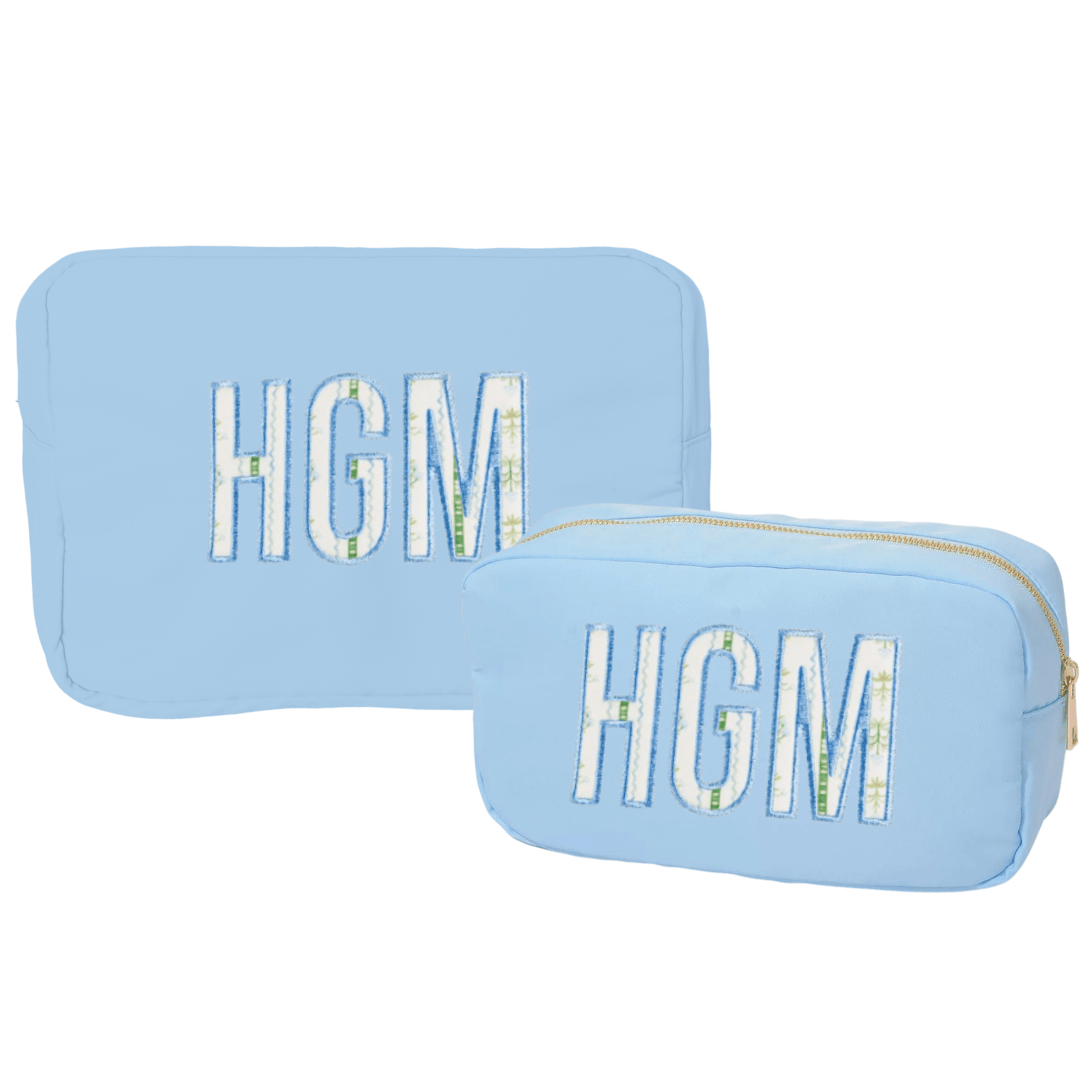 Embroidered Nylon Pouch with Applique Bundle (Large & Extra Large)