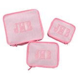 Embroidered Seersucker Packing Cubes with Applique (Set of 3)